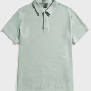 SWAVVY Polo à manches courtes côtelé ajusté décontracté pour homme, convient pour le port quotidien