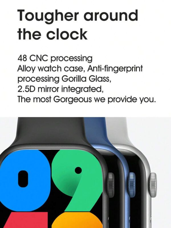 Microwear Montre connectÃ©e de 2,07 pouces avec Ã©cran tactile, pour hommes et femmes compatible avec les tÃ©lÃ©phones Android et iOS. Moniteur de frÃ©quence cardiaque, suivi de l'oxygÃ¨ne dans le sang, moniteur de sommeil, tracker de fitness Ã©tanche IP68, argent â€“ Image 31