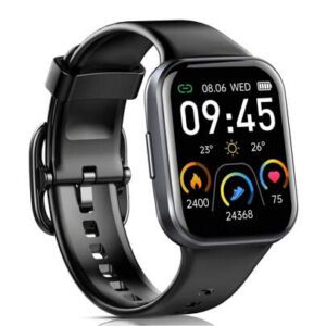 Montre connectée, Tracker de fitness Écran tactile de 1,69 pouces Montre connectée sport pour hommes et femmes Compte-pas Moniteur de fréquence cardiaque Étanche IP68 Montre connectée 24 modes Bracelet connecté Chronomètre pour Android iOS
