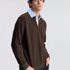 Ontre Chemise polo homme de couleur unie, décontractée et tendance pour un port quotidien