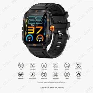 Montre Connectée, Appel sans fil/Composition, Mode Multi-Sport, Rappel et Rejet d'Appel, Rappel SMS, Fond d'Écran Personnalisé, Compatible avec iPhone/Android