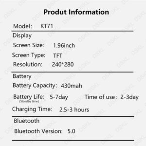 Montre Connectée, Appel sans fil/Composition, Mode Multi-Sport, Rappel et Rejet d'Appel, Rappel SMS, Fond d'Écran Personnalisé, Compatible avec iPhone/Android