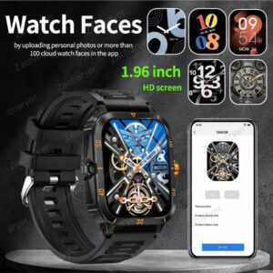 Montre Connectée, Appel sans fil/Composition, Mode Multi-Sport, Rappel et Rejet d'Appel, Rappel SMS, Fond d'Écran Personnalisé, Compatible avec iPhone/Android