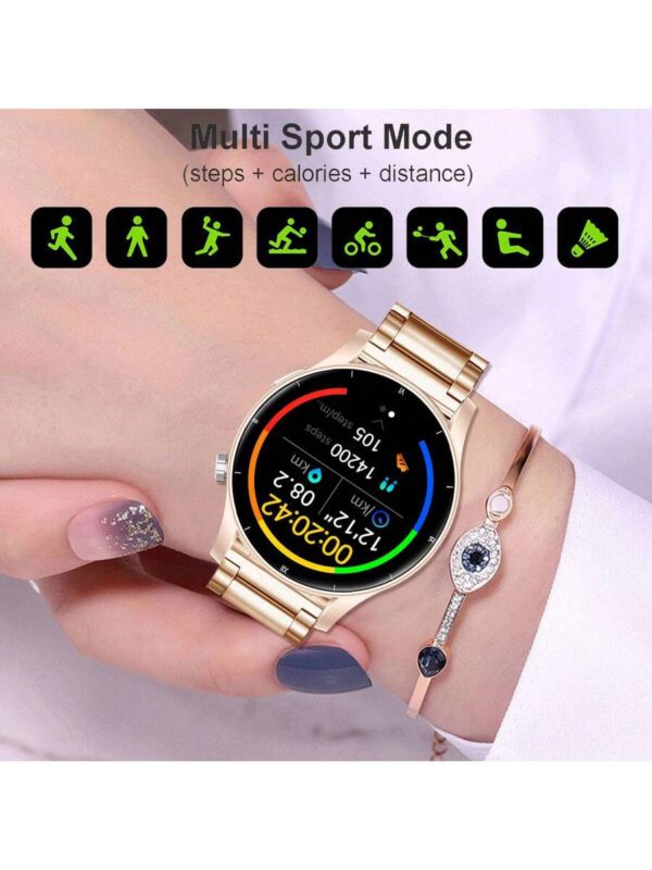 Montre connectée unisexe de 1,39 pouces avec fonction d'appel, réception de texte, comptage des pas, suivi des calories, modes sportifs multifonctions, alarme, contrôle à distance de la musique, paramètres de cadran personnalisés – Image 6