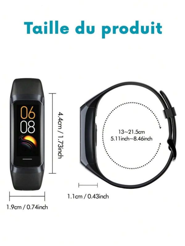 EFFEOKKI Bracelet de fitness fin EFFEOKKI pour femmes et hommes. Montre avec Ã©cran AMOLED, 25 modes sportifs, Ã©tanche, podomÃ¨tre. Montre connectÃ©e compatible avec iPhone et Android â€“ Image 3