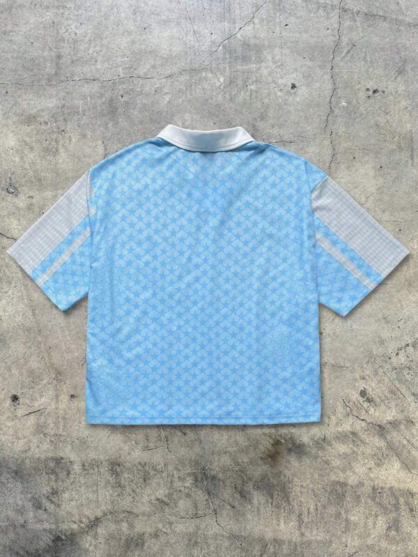 AXEPEAK Polo à manches courtes oversize à motif numérique tricoté lâche, édition école et streetwear – Image 4