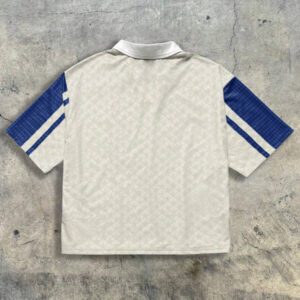 AXEPEAK Polo à manches courtes oversize à motif numérique tricoté lâche, édition école et streetwear