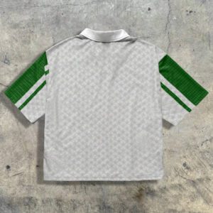 AXEPEAK Polo à manches courtes oversize à motif numérique tricoté lâche, édition école et streetwear
