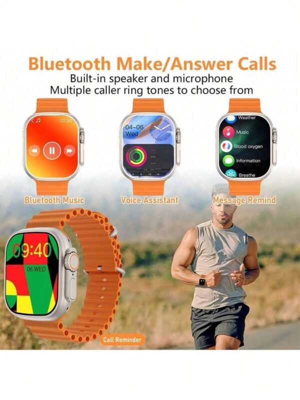 Microwear Montre intelligente pour hommes et femmes, moniteur de frÃ©quence cardiaque/oxygÃ¨ne sanguin/sommeil, podomÃ¨tre, suivi des calories, 100 modes sportifs, montre de fitness Ã  Ã©cran tactile HD 2,01" pour Android iOS, autonomie extra longue â€“ Image 10
