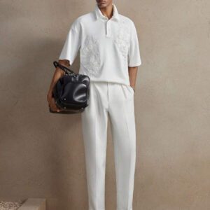 AKNOTIC Chemise polo à manches courtes décontractée pour hommes, coupe slim, col stretch, avec broderie florale et décoration de perles. Convient pour l'été, les vacances, le port quotidien, les soirées, les tenues assorties de couple, cadeau pour hommes