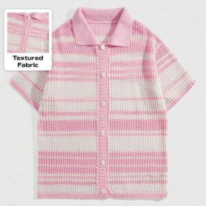 ROMWE Street Life Chemise tricotée ample à manches courtes