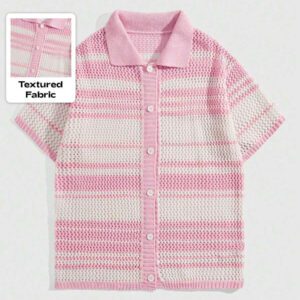 ROMWE Street Life Chemise tricotée ample à manches courtes