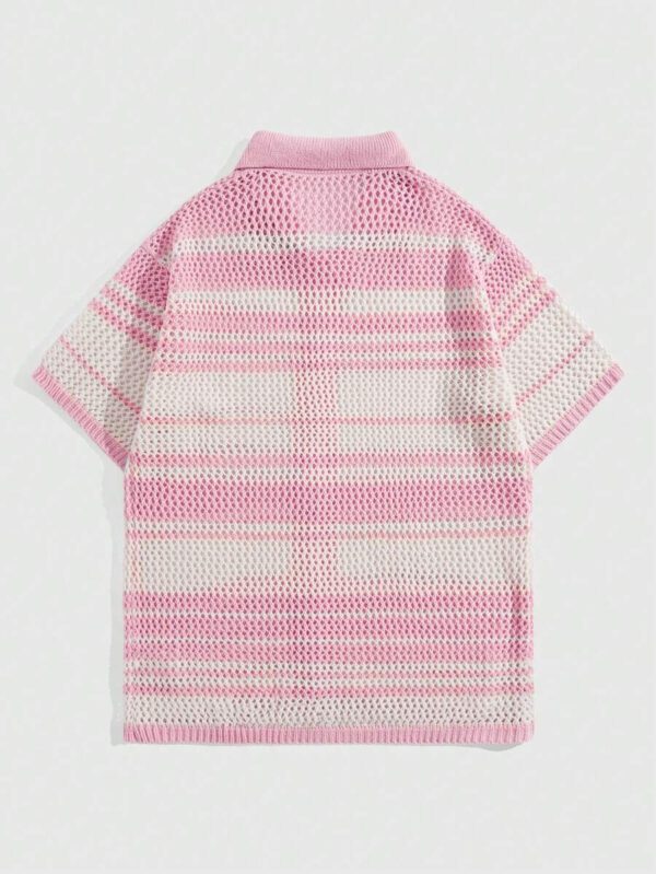 ROMWE Street Life Chemise tricotée ample à manches courtes – Image 3