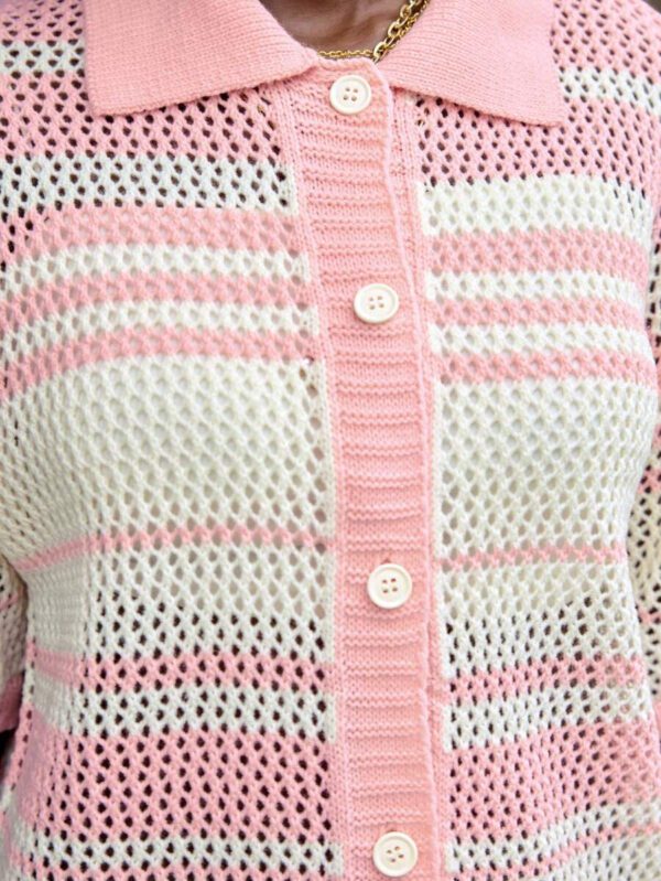 ROMWE Street Life Chemise tricotée ample à manches courtes – Image 5