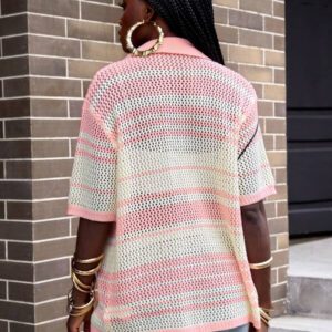 ROMWE Street Life Chemise tricotée ample à manches courtes