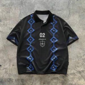AXEPEAK Polo à col polo, manches courtes, avec impression numérique, étiquette de couture latérale, version ample pour hommes