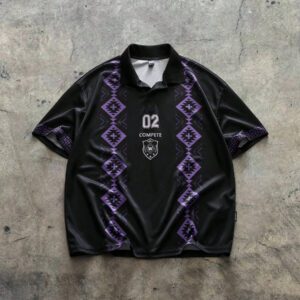 AXEPEAK Polo à col polo, manches courtes, avec impression numérique, étiquette de couture latérale, version ample pour hommes