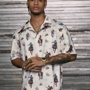 AXEPEAK Polo à col polo, manches courtes, avec impression numérique, étiquette de couture latérale, version ample pour hommes