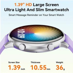 Hwagol Montre connectée pour femmes avec écran rond, appel Bluetooth sans fil, cadran de montre personnalisable, suivi de plusieurs sports, suivi de la santé des femmes, fréquence cardiaque, moniteur d'oxygène dans le sang, montre connectée pour femmes compatible iOS et Android