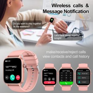 LIFEBEE Montre connectée LIFEBEE avec fonction d'appel, écran tactile HD de 1,83 pouces pour hommes et femmes, suiveur d'activité avec podomètre, traqueur d'activité avec modes sportifs
