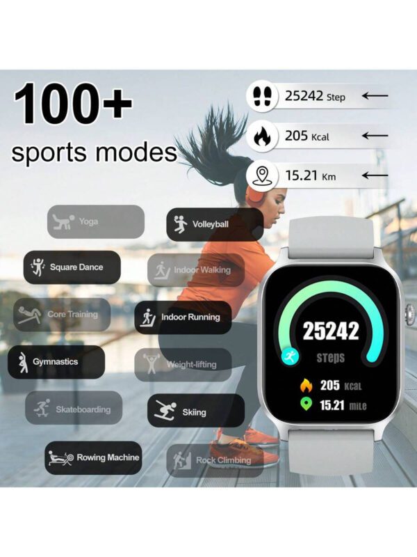 LIFEBEE Montre connectée LIFEBEE avec fonction d'appel, écran tactile HD de 1,83 pouces pour hommes et femmes, suiveur d'activité avec podomètre, traqueur d'activité avec modes sportifs – Image 22