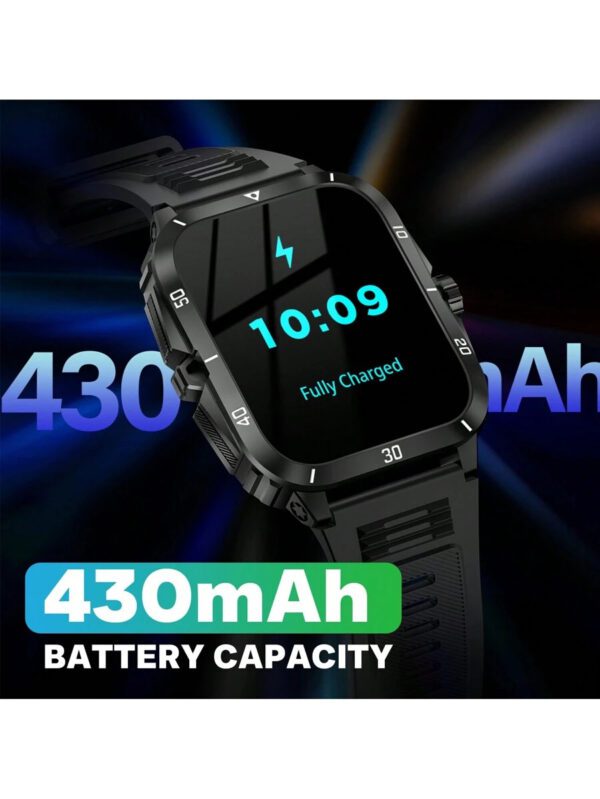 EIGIIS Montre connectée pour hommes Étanche 3ATM Écran large de 1,96" Montre sport robuste 430 mAh Tracker de fitness avec suivi du sommeil Répondre aux appels en extérieur pour iOS et Android – Image 16