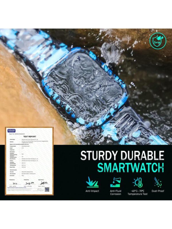 EIGIIS Montre connectée pour hommes Étanche 3ATM Écran large de 1,96" Montre sport robuste 430 mAh Tracker de fitness avec suivi du sommeil Répondre aux appels en extérieur pour iOS et Android – Image 29