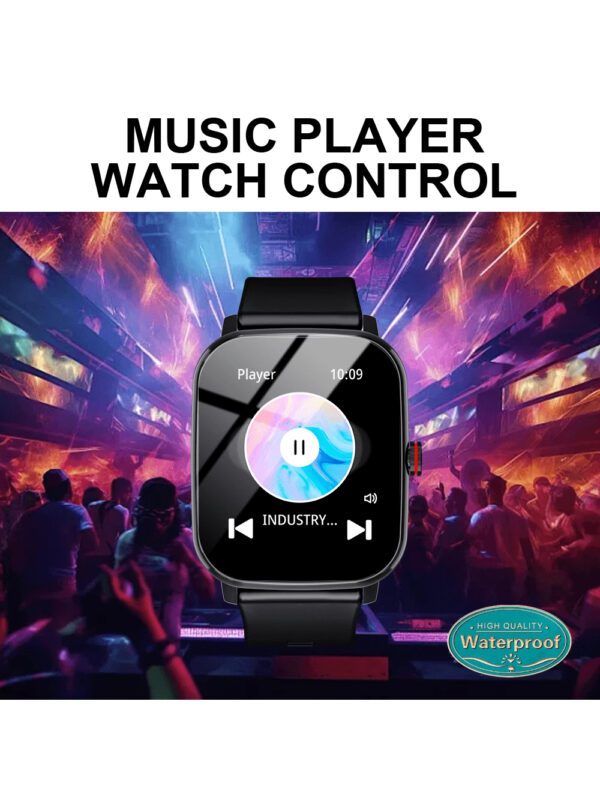 KESHUYOU 1 pièce Montre intelligente multifonctionnelle à écran tactile complet avec cadran carré noir, appels, podomètre, calories, moniteur de sommeil, rappel d'appel / SMS entrant, alarme, rappel de sédentarité et modes de sport multiples. Pour Android et iOS, cadeau – Image 10