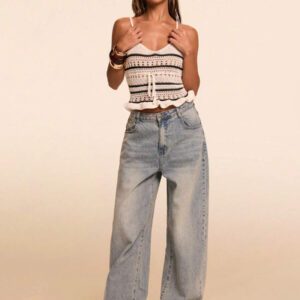 SHEIN BAE Blouse en tricot sexy à col en V avec découpes papillon et à lacets pour femmes