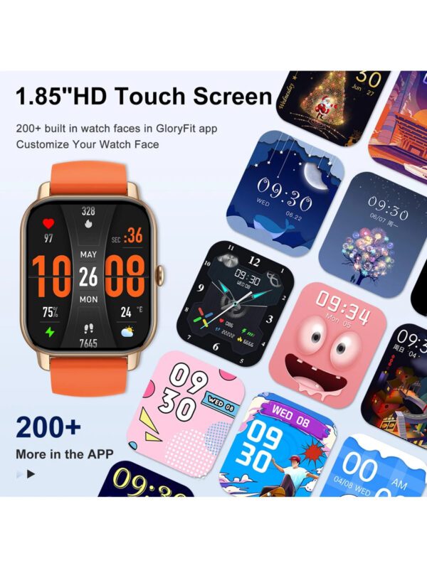 Montre intelligente pour répondre/passer des appels, montre connectée de 1,85 po pour femmes et hommes, montre de fitness avec suivi de SpO2/fréquence cardiaque/sommeil, 112 modes sportifs, compteur de calories/pas, étanche IP7 traqueur de fitness pour Android et iOS – Image 3