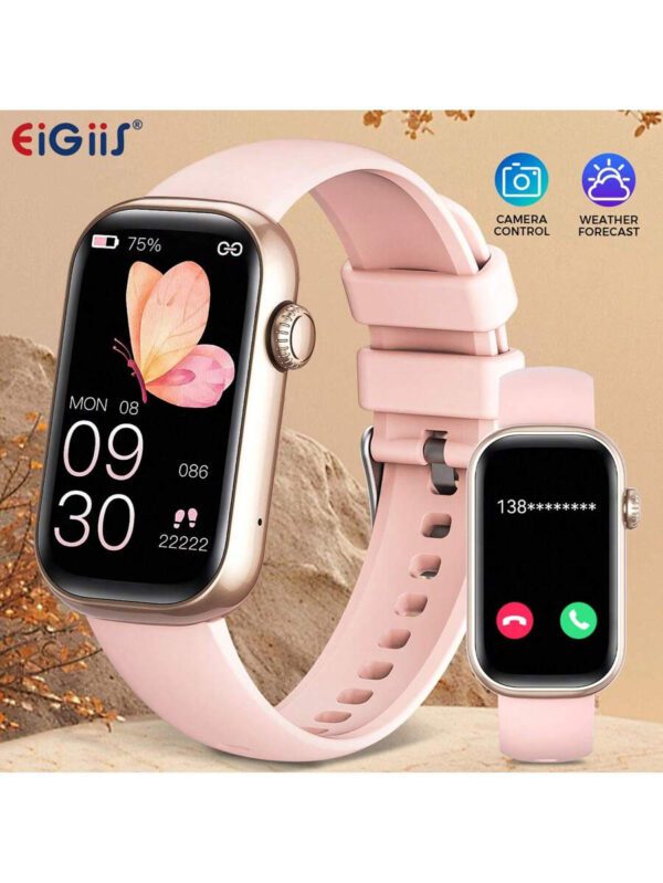 EIGIIS Nouvelle montre connectée 2025 pour femmes et hommes avec appel sans fil, écran tactile full 1,47", plus de 100 modes sportifs, montre de fitness pour femmes avec suivi du sommeil, IP68 étanche, compatible iOS et Android, cadeau exquis pour les amis – Image 2