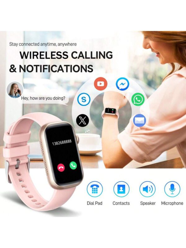 EIGIIS Nouvelle montre connectée 2025 pour femmes et hommes avec appel sans fil, écran tactile full 1,47", plus de 100 modes sportifs, montre de fitness pour femmes avec suivi du sommeil, IP68 étanche, compatible iOS et Android, cadeau exquis pour les amis – Image 4