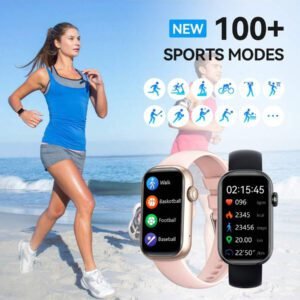 EIGIIS Nouvelle montre connectée 2025 pour femmes et hommes avec appel sans fil, écran tactile full 1,47", plus de 100 modes sportifs, montre de fitness pour femmes avec suivi du sommeil, IP68 étanche, compatible iOS et Android, cadeau exquis pour les amis