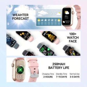 EIGIIS Nouvelle montre connectée 2025 pour femmes et hommes avec appel sans fil, écran tactile full 1,47", plus de 100 modes sportifs, montre de fitness pour femmes avec suivi du sommeil, IP68 étanche, compatible iOS et Android, cadeau exquis pour les amis