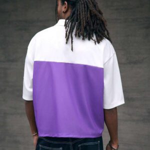 AXEPEAK Polo pour homme avec imprimé lettres et design blocs de couleurs
