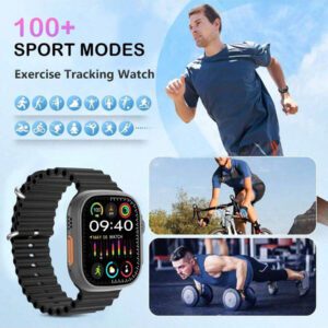 Microwear Montres intelligentes de sport, montre intelligente pour femmes Smartwatch 2 pouces LED haute définition écran couleur prise en charge de plusieurs langues, fonction de chargement sans fil, lecteur de musique, notification de message, comptage de pas, suivi des calories, alarme, alerte d'appel/message, compatible avec Android et IOS