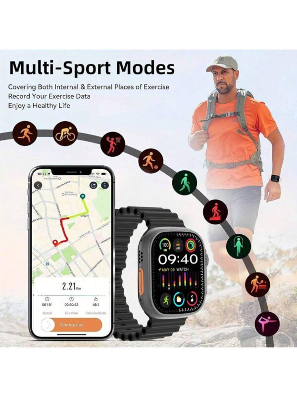 Microwear Montres intelligentes de sport, montre intelligente pour femmes Smartwatch 2 pouces LED haute définition écran couleur prise en charge de plusieurs langues, fonction de chargement sans fil, lecteur de musique, notification de message, comptage de pas, suivi des calories, alarme, alerte d'appel/message, compatible avec Android et IOS – Image 12