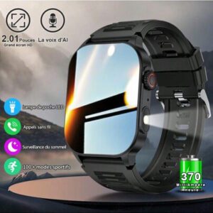 LIGE La nouvelle montre connectée LIGE a une batterie grande capacité de 370 mAh, plus de 100 modes sportifs, un chronomètre de course, un suivi du sommeil, la lecture de musique, des cadrans personnalisables multiples et est une montre de sport élégante et étanche.