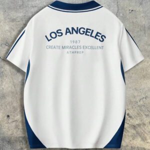 AXEPEAK Chemise polo tricotée à imprimé numérique, coupe ample et manches courtes, convient pour l'été