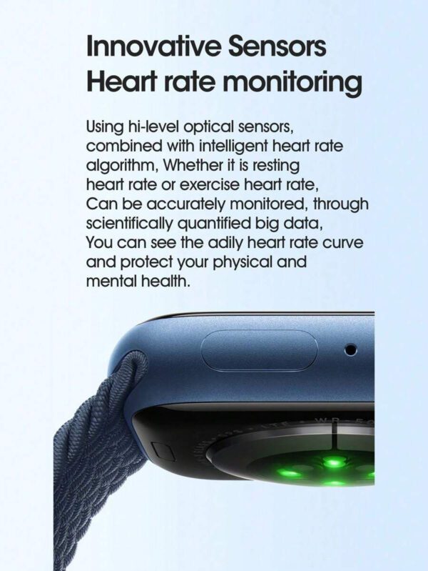 Microwear Montre connectée de sport pour hommes et femmes, série 10, moniteur d'activité physique et de sommeil, moniteur de fréquence cardiaque, écran personnalisable, compatible Android et iOS – Image 8