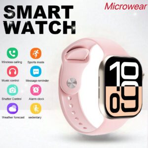 Microwear Montre connectée de sport pour hommes et femmes, série 10, moniteur d'activité physique et de sommeil, moniteur de fréquence cardiaque, écran personnalisable, compatible Android et iOS