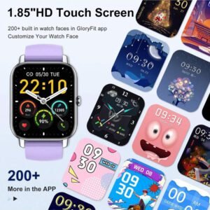 Montre connectée pour répondre/passer des appels, montre connectée de 1,85 pouces pour femmes et hommes, montre de fitness avec surveillance de SpO2/fréquence cardiaque/sommeil, 112 modes sport, compteur de calories/pas, étanche IP7 traqueur de fitness pour Android iOS