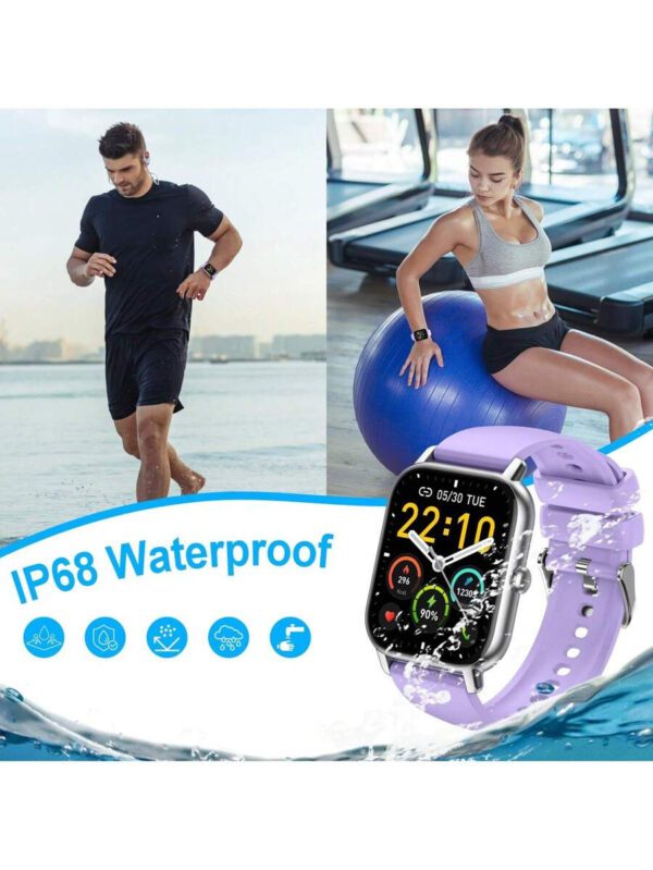 Montre connectée pour répondre/passer des appels, montre connectée de 1,85 pouces pour femmes et hommes, montre de fitness avec surveillance de SpO2/fréquence cardiaque/sommeil, 112 modes sport, compteur de calories/pas, étanche IP7 traqueur de fitness pour Android iOS – Image 8
