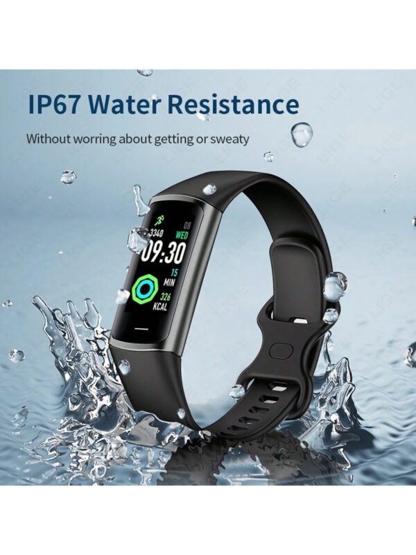 Montre connectée pour femme, moniteur de sommeil, fréquence cardiaque, tension artérielle, plusieurs modes d'exercice, étanchéité IP67, nombre de pas, rappel d'alarme, à la mode, compacte et légère. – Image 5