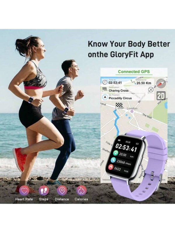 Montre connectée, Tracker de fitness 1,69" Écran tactile Montre connectée pour hommes et femmes Montre de sport Podomètre Moniteur de fréquence cardiaque Étanche IP68 Montre connectée 24 modes Bracelet connecté Chronomètre pour Android iOS – Image 5