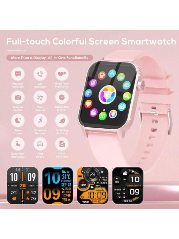 ERUN Montre connectée pour hommes/femmes TWS 2-en-1 avec appel Bluetooth HD, rappel d'appel, suivi des exercices, photographie à distance, musique, compatible NFC avec iOS et Android. Cadeau de vacances, surprise de la Fête des pères – Image 7