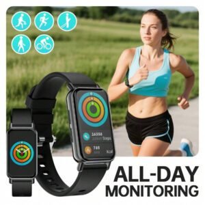 Montre connectée étanche à la mode pour femme (2025), multifonctionnelle avec notifications, alertes d'appel et alarme sans fil, tracker d'activité multisports, prévisions météo, compatible Android et iOS, cadeau idéal pour la Saint-Valentin.