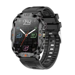 Montre de sport outdoor, écran HD 2,01 pouces, lampe de poche LED ultra lumineuse, montre outdoor robuste étanche IP68, montre de plongée avec plus de 100 fonds d'écran, mode sport, appels Bluetooth/SpO2 pour Android et iOS. Cadeaux pour vacances, garçons et filles