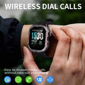 Eytlptoc Nouvelle montre connectée pour hommes, apparence à la mode (cadran/répondre aux appels), grand écran tactile, boîtier en métal pour montre connectée pour hommes. Convient pour la montre de sport homme/femme, contrôle de la musique et lecture. Compatible avec les téléphones Android et iOS, un beau cadeau pour les amis!