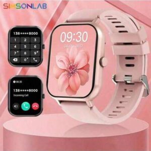SIMSONLAB Montre connectée 2025 améliorée pour femmes et hommes, prenant en charge les appels sans fil (répondre/passer des appels), les alertes d'informations, le rappel des règles, étanche IP68. Montre connectée avec suivi de fitness, podomètre, compatible avec iOS/Android/ cadeau d'anniversaire